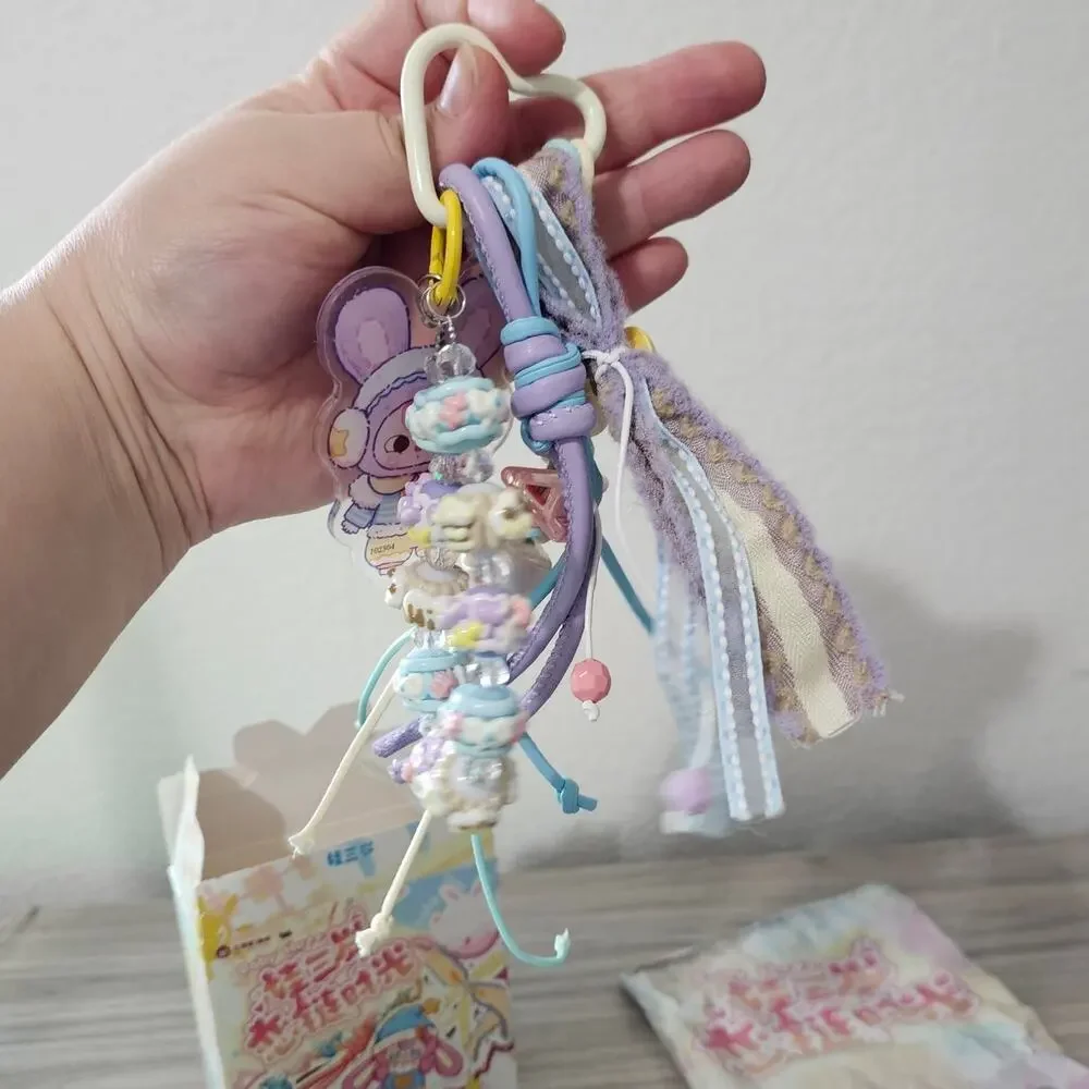 Baby Three Love Chain Time Key Chain Charms Accessories Pastel Blue Purple BABY